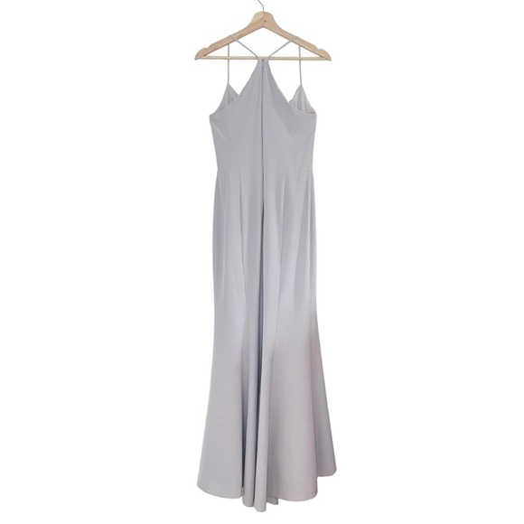 Amsale Taryn Ballerina Neck Racer Back Gown Dove Grey / Lilac 4 - Picture 6 of 16